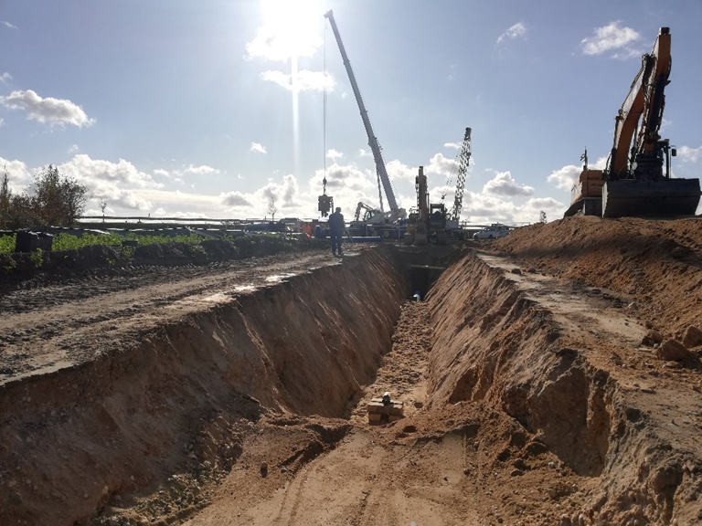 Rohrgraben Offene Bauweise 