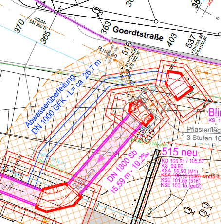 Geplanter Bypass, DN 1000